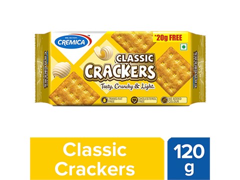 Cremica Classic Cracker - Tasty, Crunchy & Light Biscuits, 120 g
