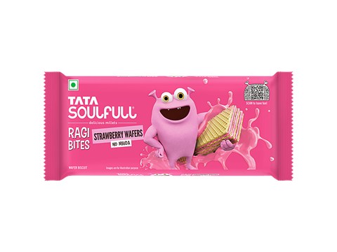 Tata Soulfull Ragi Bites Strawberry Wafers, 50 g