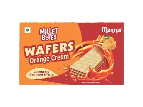 Manna Millet Bytes - Multigrain Wafers, Orange Cream, 75 g