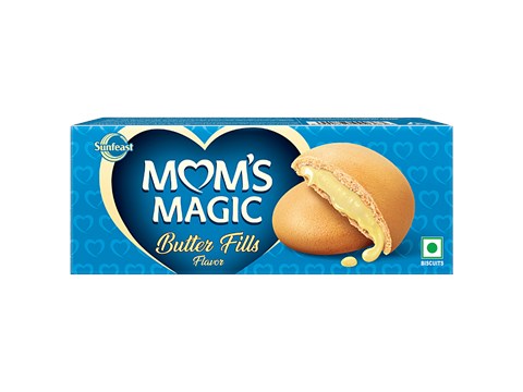 Sunfeast Mom's Magic Butter Fills Flavour, Centre Filled With Molten Butter Flavour Crme - Quick & Yummy Snack, 75 g