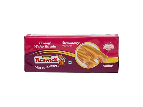 Pickwick  Creamy Wafer Biscuits - Strawberry Flavour, 150 g