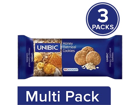 Unibic Cookies - Honey Oatmeal, 3 x 67.5 g