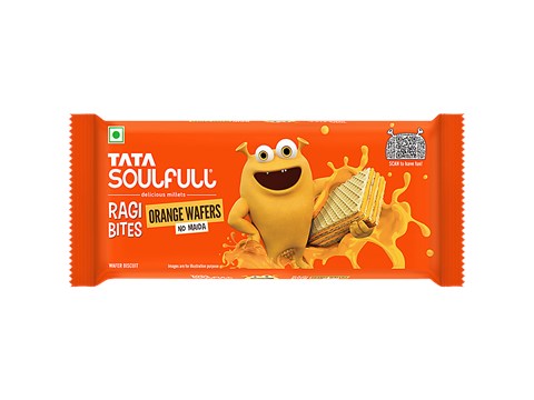 Tata Soulfull Ragi Bites Orange Wafers, 50 g