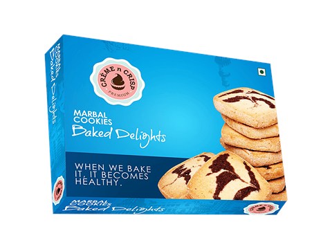 Creme N Crisp Marble Cookies - Baked Delights, Premium, Crunchy Snack, 270 g