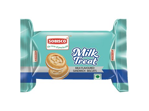 Sobisco Milk Treat Sandwich Cream Biscuits, 135 g
