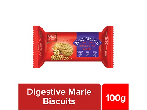 Parle Platina Nutricrunch Digestive Marie Biscuit - Rich In Fibre, Iron & Vitamins, Crispy, 100 g