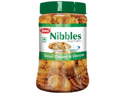 Dukes  Nibbles Sour Cream & Onion Crackers - Crunchy, 150 g