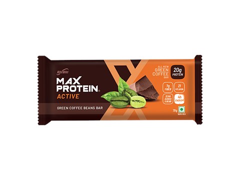 RiteBite Max Protein Green Coffee 20g Protein Bar, 70 g