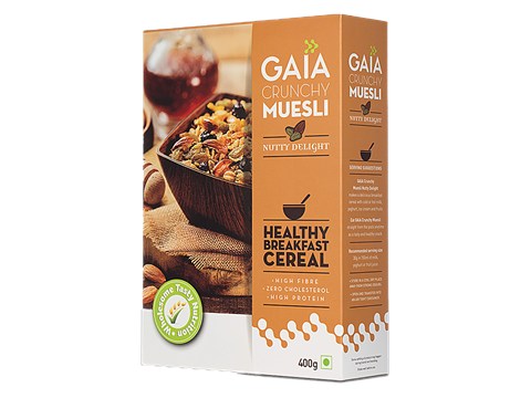 Gaia  Crunchy Muesli Breakfast Cereal - Nutty Delight, 400 g