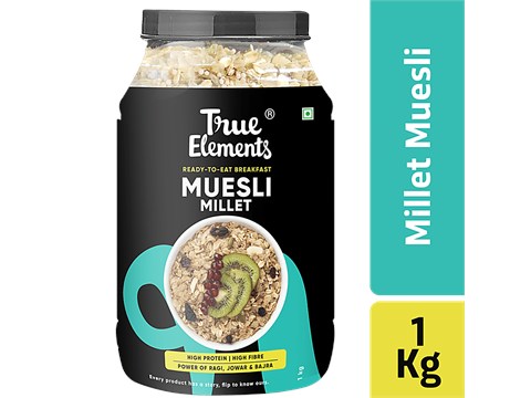 True Elements Multigrain Diet Muesli - Wholegrain, Gluten-Free, Breakfast Cereal, 1 kg
