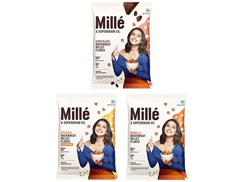 Mille Buckwheat Breakfast Millet Flakes - Original, Vanilla & Chocolate Flavour, 50 g