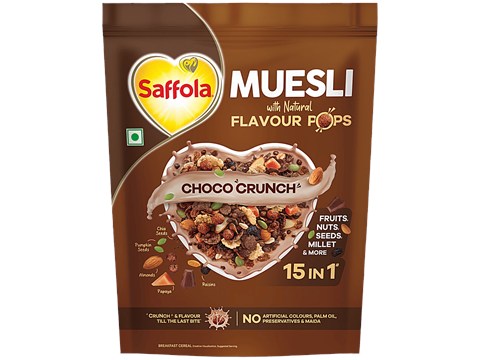 Saffola Muesli - Choco Crunch With Flavour Pops, 450 g