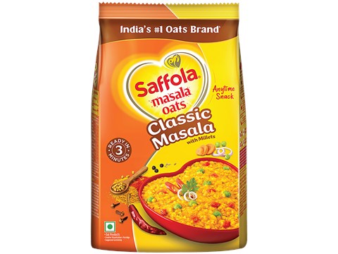 Saffola Masala Oats - Classic Masala, Millets Goodness With Bajra & Jowar, 1 kg