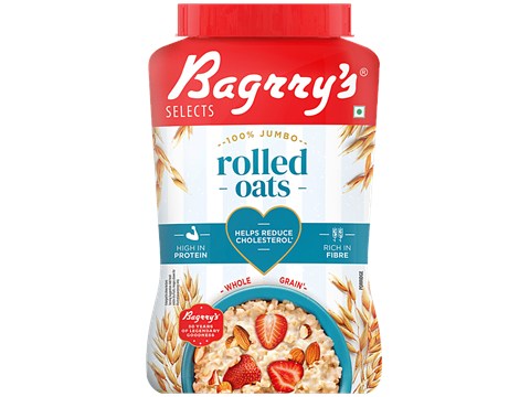 Bagrry's Rolled Oats - Jumbo, High Fibre, High Protein, 1 kg