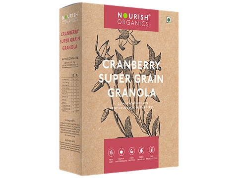 Nourish Organics Cranberry Super Grain Granola - Rich In Antioxidants, Protein & Fibre, 300 g