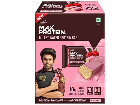 RiteBite Max Protein Strawberry TruffleMillet Wafer Protein Bar, 40 g