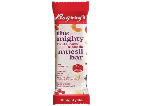 Bagrry's The Mighty Muesli Bar - Fruits, Nuts & Seeds, Wholesome, Provides Energy, Rich In Fibre, 35 g