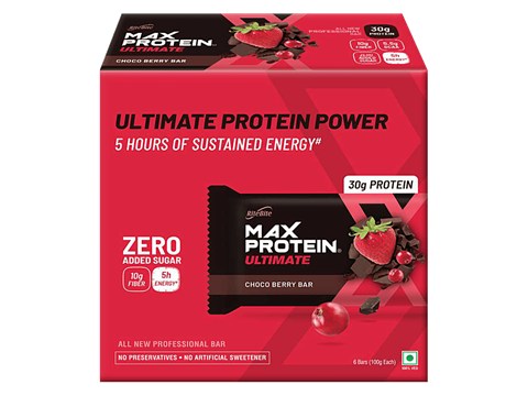 RiteBite Max Protein Bar Ultimate Choco Berry 30gm Protein Bar, Sugar Free Healthy Protein Snacks, 100 g