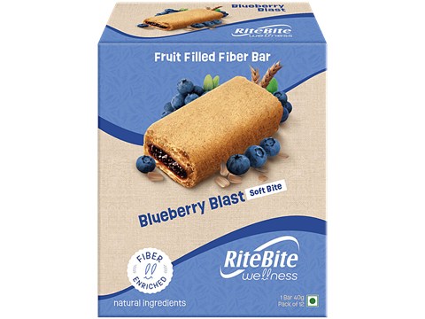 RiteBite Max Protein Max Protein Wellness Fruit Filled Blueberry Blast Fiber Bar, 480 g
