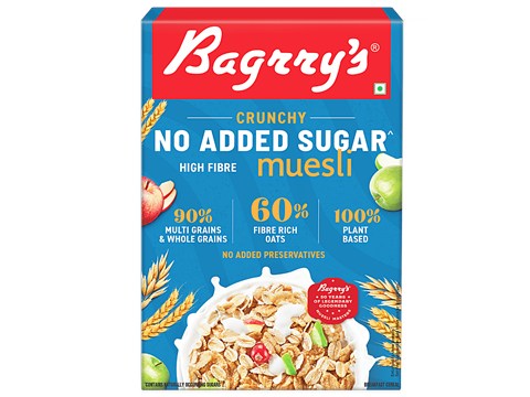 Bagrry's No Added Sugar Muesli - High Fibre, Diet Friendly, 500 g