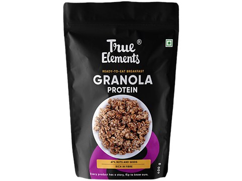 True Elements Protein Granola - 19 g Clean Protein, Wholegrain & Natural, 400 g