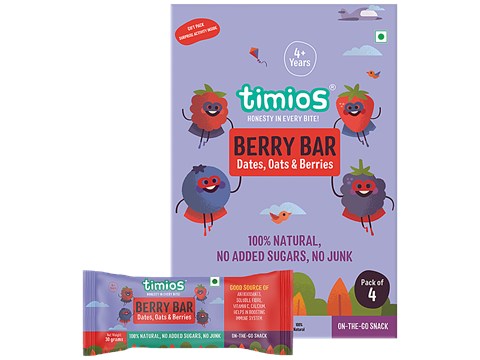 Timios Berry Bar - Dates, Oats & Berries, 4+ Years, 30 g