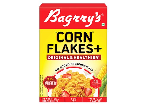 Bagrry's Corn Flakes Plus Original & Healthier - With Fibre Pow, 250 g