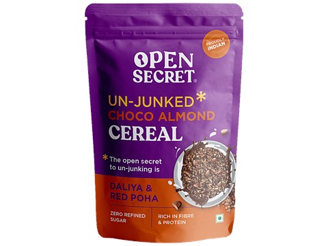 Open Secret Choco Almond Cereal - No Refined Sugar, Rich In Fibre, Protein, 350 g