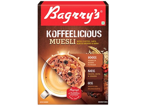 Bagrry's Koffeelicious Muesli - With Coffee, Oats, Black Raisins & Bran, 400 g