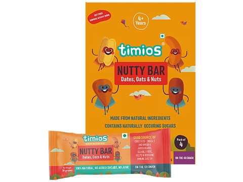 Timios Nutty Bar - Dates, Oats & Nuts, 4+ Years, 30 g