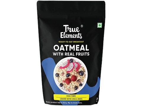 True Elements Whole Oatmeal With Chia & Real Fruits - High Protein & Fibre, 1 kg