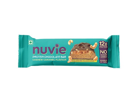 Nuvie Cashew Caramel Flavour Protein Chocolate Bar, 50 g