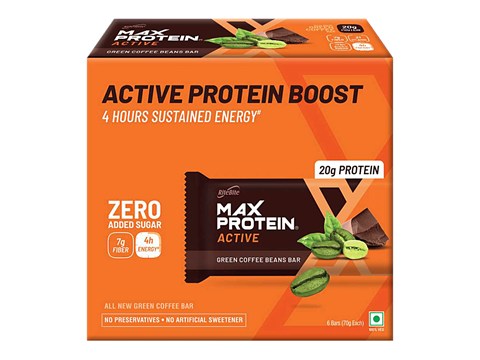 RiteBite Max Protein Bars Green Coffee Beans 20 g Active Protein Bar - Healthy Protein Snacks, 70 g
