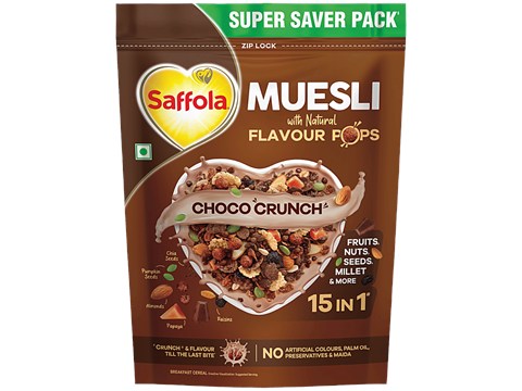 Saffola Muesli With Natural Flavour Pops - Choco Crunch, 700 g