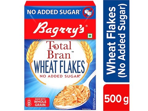 Bagrry's Wheat Flakes - No Added Sugar, Total Bran, 500 g