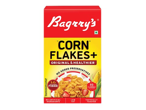 Bagrry's Corn Flakes Plus Original Healthier - Added Fibre, 475 g