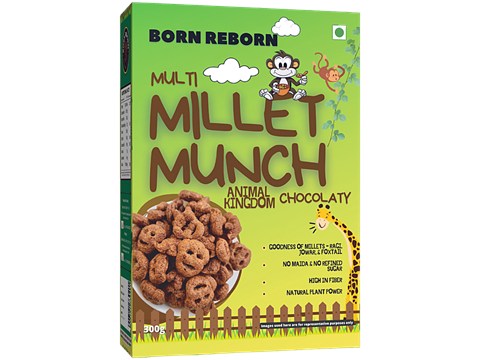 Born Reborn Multi Millet Munch - Chocolaty, Animal Kingdom, 300 g