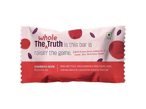 The Whole Truth Cranberry Raisin Protein Bar, 52 g