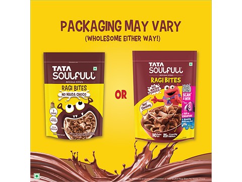 Tata Soulfull Ragi Bites No Maida Choco, 7 Grains, Protein Rich Breakfast Cereal, 375 g