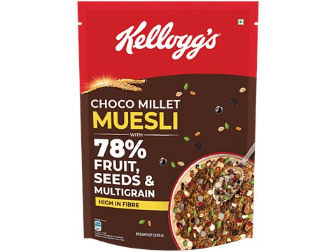 Kellogg's Choco Millet Muesli With 78% Fruit, Seeds & Multigrain, 400 g