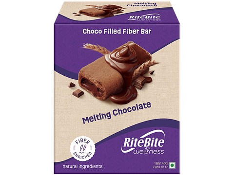 RiteBite Max Protein Max Protein Wellness Choco Filled Fiber Melting Chocolate Bar, 480 g