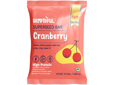 Hemptyful Cranberry Superseed Bar, 27 g