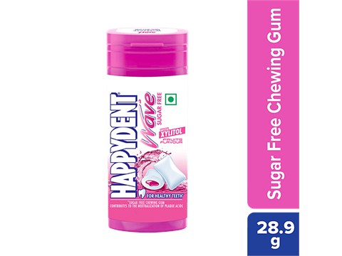 Happydent  Wave Sugarfree Fruits Flavour Chewing Gum - With Xylitol, 28.9 g