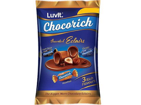 LuvIt Chocorich Eclairs Chocolate - Assorted, 480 g