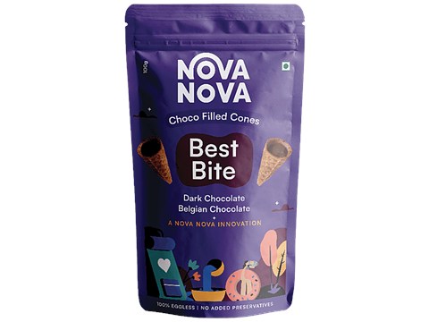 Nova Nova  Best Bite Choco Filled Cones - Dark & Belgian Chocolate, 100 g