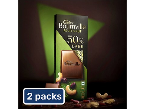 Cadbury Bournville Rich Cocoa 50% Dark Chocolate Bar, 3x75 g