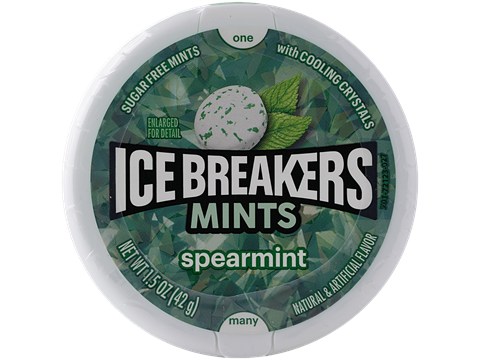 Ice Breakers Imported Spearmint Sugar Free Mints With Cooling Crystals, 42 g