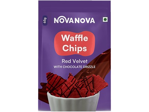 Nova Nova  Red Velvet With Chocolate Drizzle Waffle Chips, 65 g