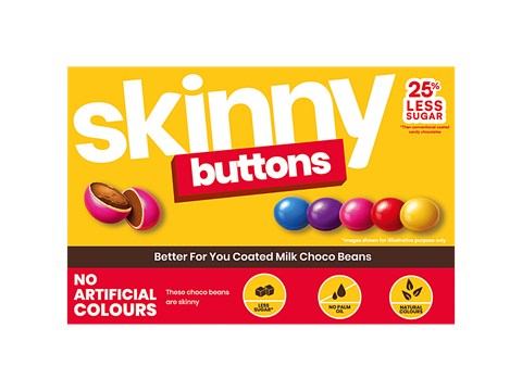 Nova Nova  Skinny Buttons Coated Milk Choco Beans, 20 g