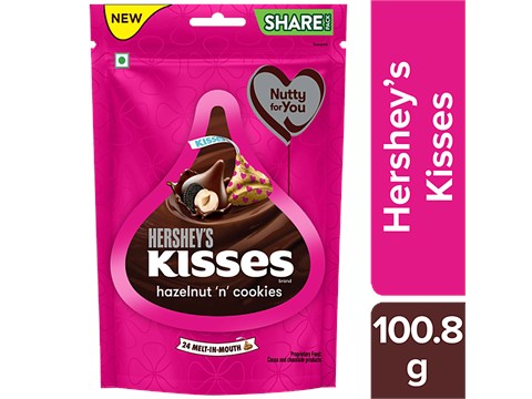Hershey's Kisses Hazelnut 'N' Cookies Chocolate, 100.8 g
